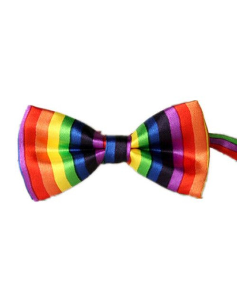 Gay Pride Rainbow Striped Bow Tie 