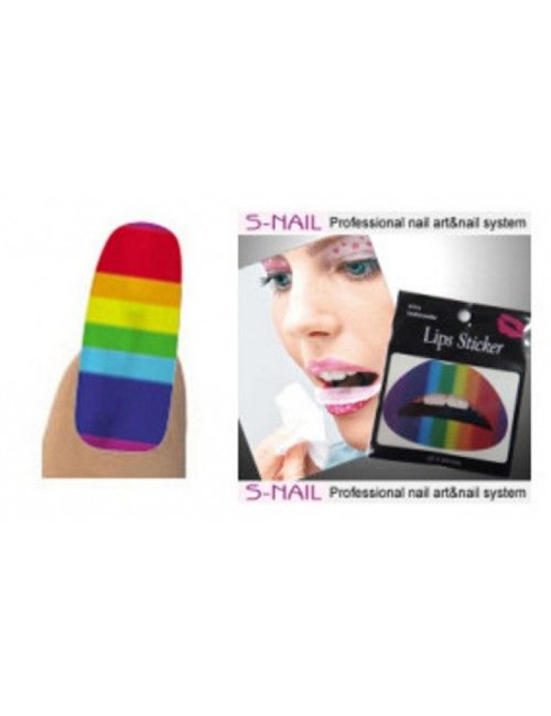 Gay Pride Lip Tattoo Sticker And Nail Foils Set Creative T2102