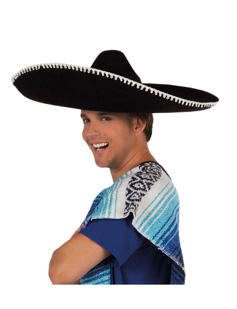 Mexican Mariachi Sombrero Hat Black And Silver 