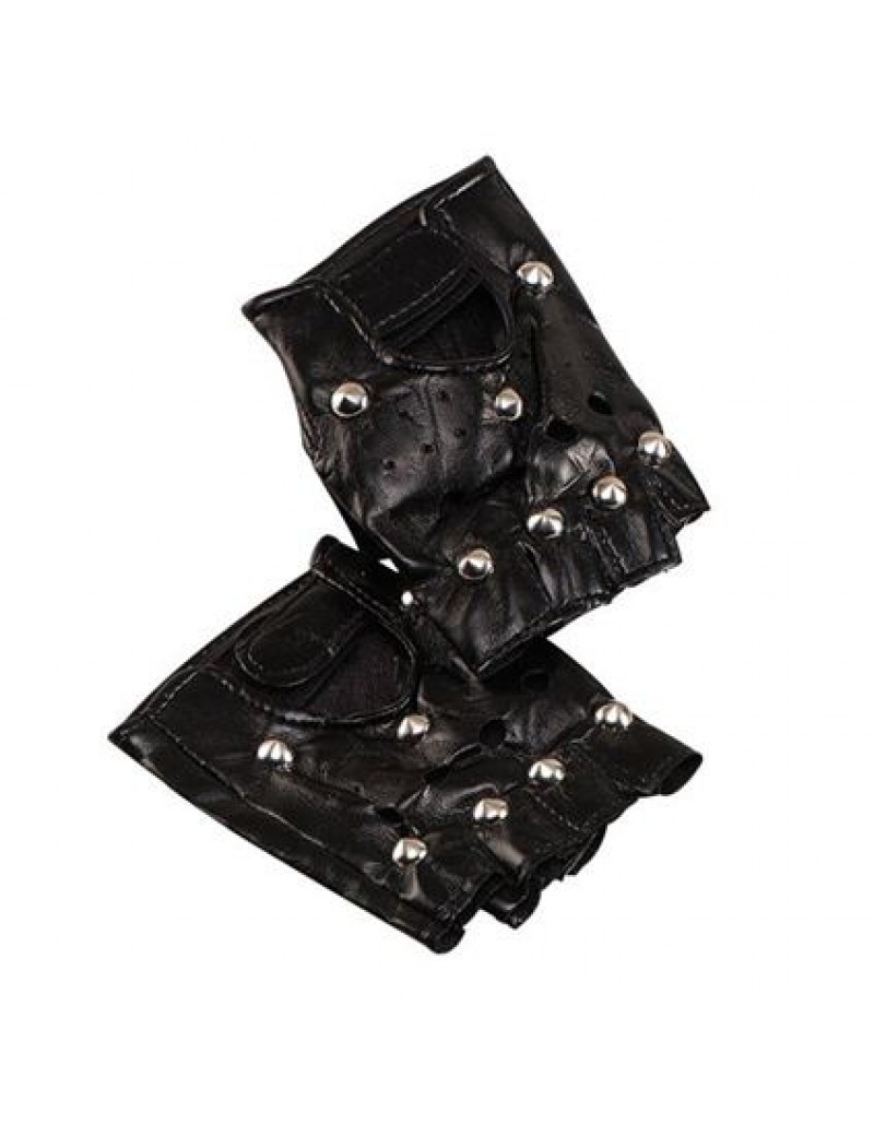 Punk Studded Fingerless Gloves