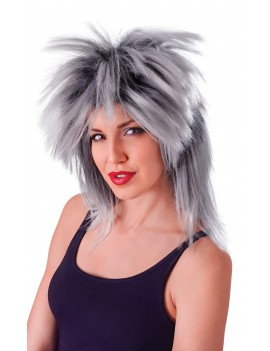 Tina two tone grey black  fancy dress 80s  adults kids wig  Bristol Novelty BW185