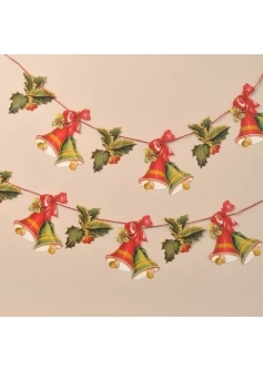 Holly And Bells Christmas Garland