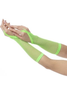 Neon Green Fishnet Gloves ST3172