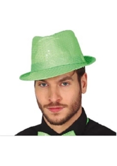 Neon Green Sequin Trilby