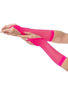 Neon Pink Fishnet Gloves ST0437