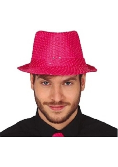 Neon Pink Sequin Trilby