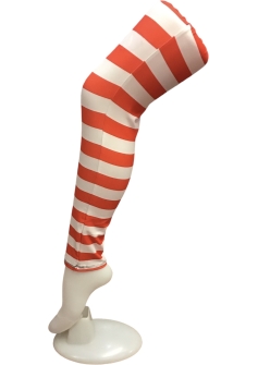 Red And White Striped Leggings