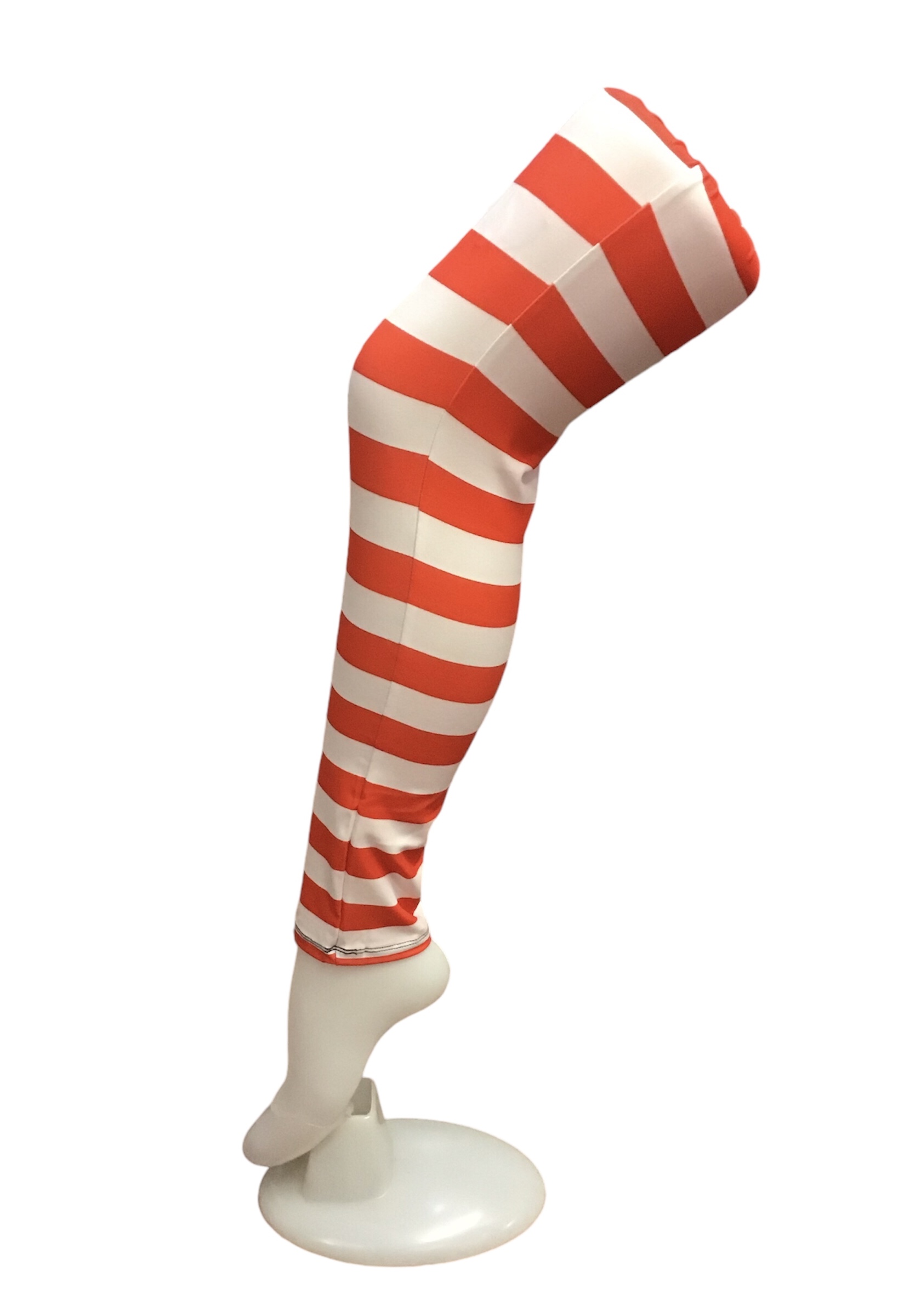Red And White Striped Leggings