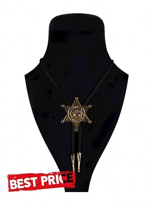 Gold Sheriff Star Bootlace Tie