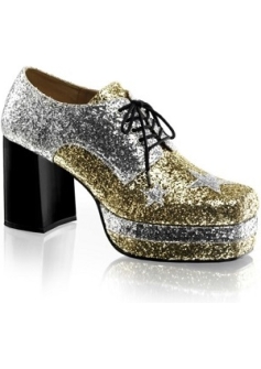 1970s Gold Silver Platform Shoes
