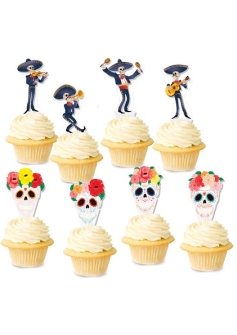 Ali Exp Day Of The Dead Cupcake Toppers