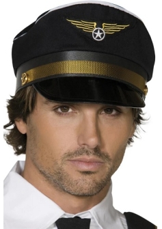 Black pilot cap Smiffys