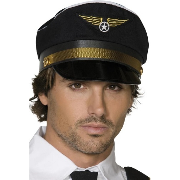 Airline Pilot Peaked Cap Black