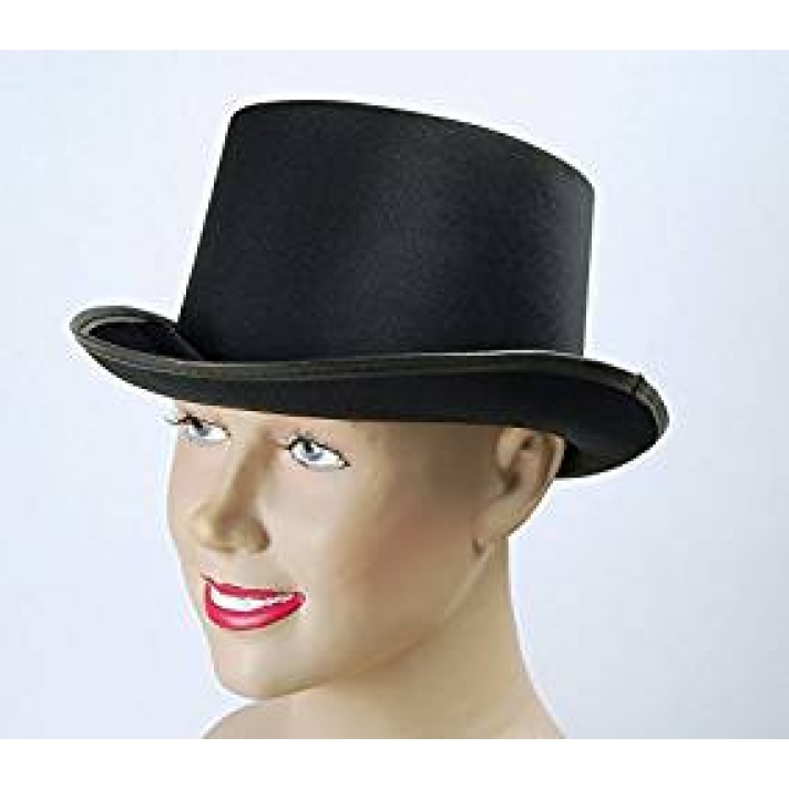Top Hat Black Satin Look