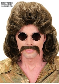 Brown 70s Man Wig Widmann