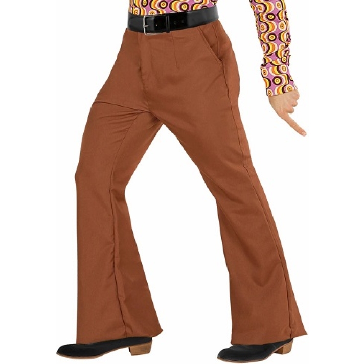 70s Brown Polyester Flares