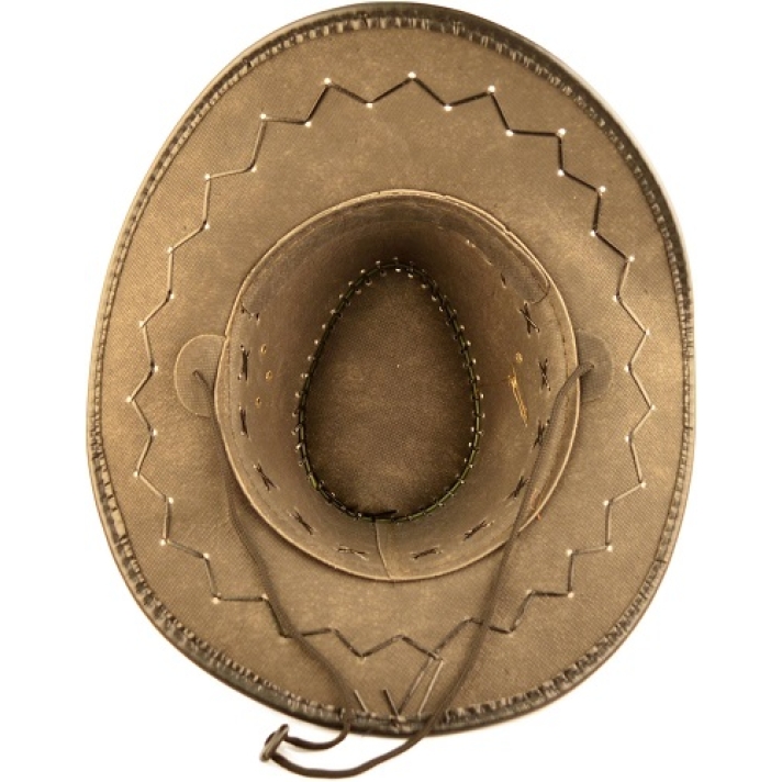 Brown Leather Look Cowboy Hat