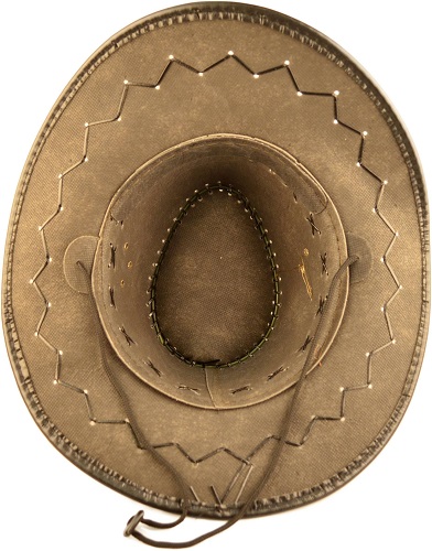 Brown Leather Look Cowboy Hat