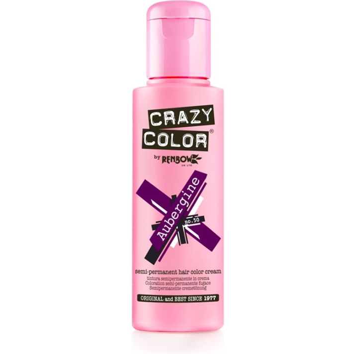 Crazy Color Semi-Permanent Hair Dye 100 ml Aubergine