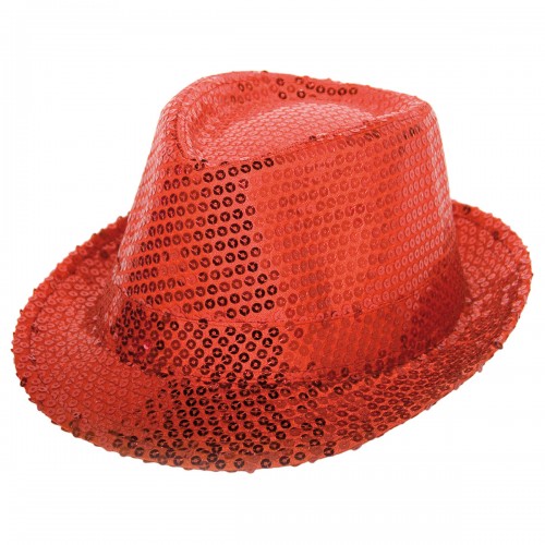 Sequin Red Trilby Hat