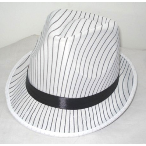Trilby White And Black Pin Stripe Hat