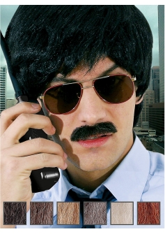 Detective Real Hair Moustache Black