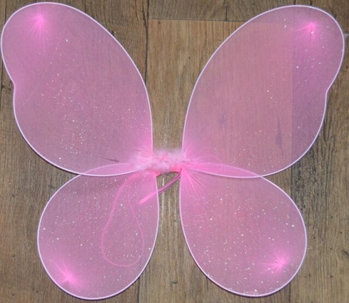 Pink Silver Glitter Fairy Wings