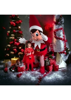 Elf Mascot Red White