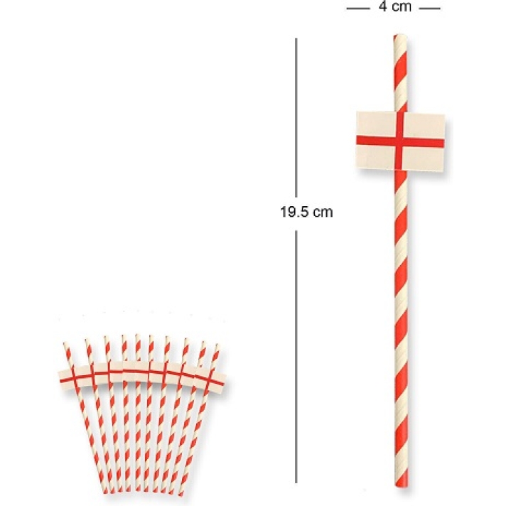 England St George Paper Straws