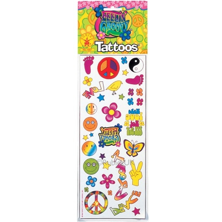 Feelin Groovy Hippy Temporary Tattoos