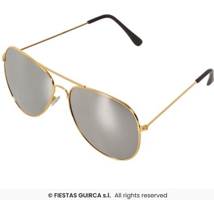 Gold Aviator Mirror Glasses