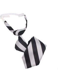 Grey And Black Striped Kids Tie