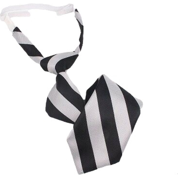 Black And Grey Striped Kids Tie