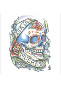 La Rosa Skull Temporary Tattoo