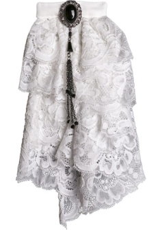 Lace Jabot White