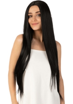 Long Black Wig Fringeless