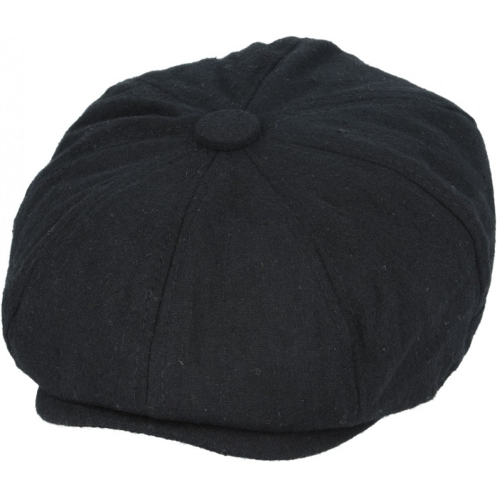 Newsboy 8 Panel Cap Black