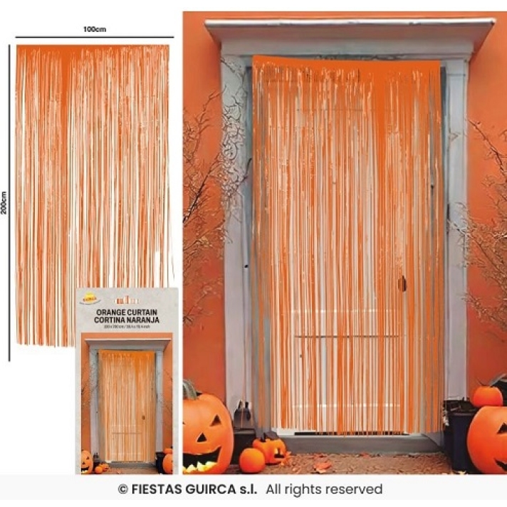 Orange Tinsel Curtain