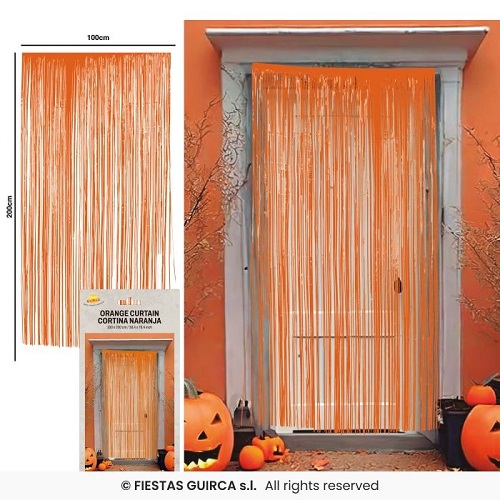 Orange Tinsel Curtain