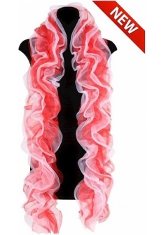 Organza Boa Red And White