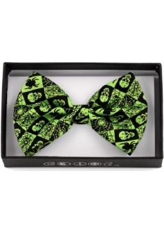 PFS Spiderweb and skull bow tie green