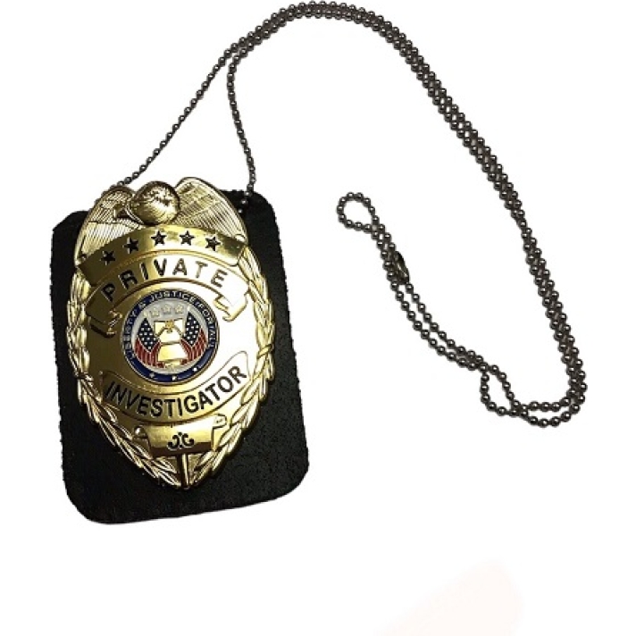 Private Investigator Badge And Lanyard