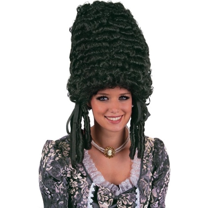 Black Pompadour Beehive Premium Wig
