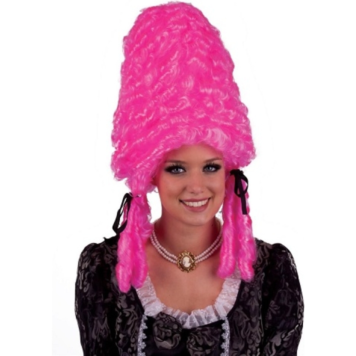 Pink Pompadour Beehive Wig