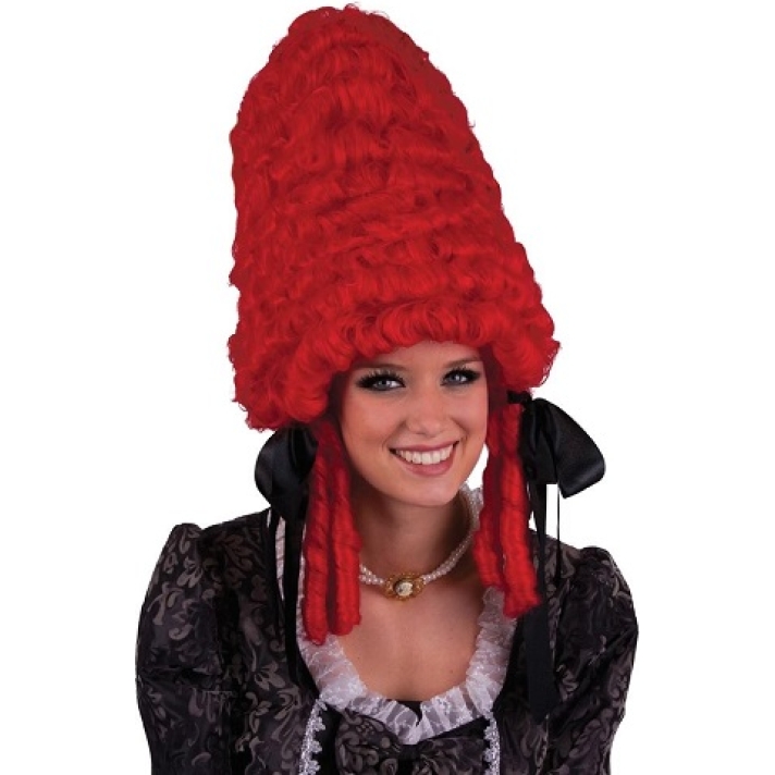 Red Pompadour Beehive Wig