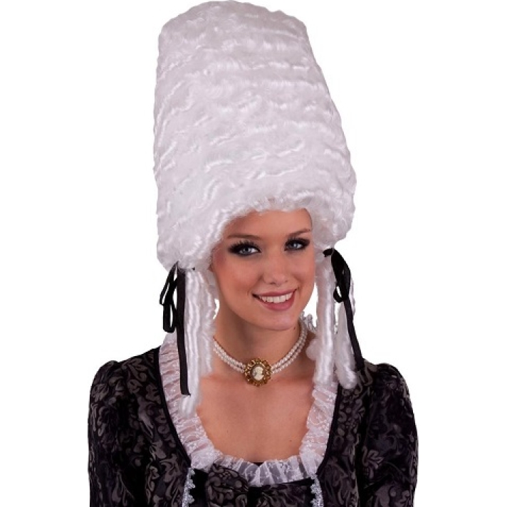 White Pompadour Beehive Wig