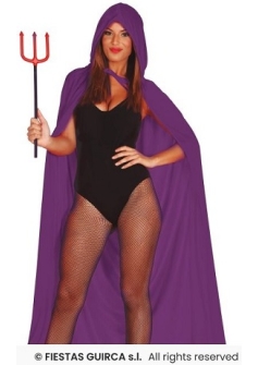 Purple Velvet Hooded Cloak 130cm FG 26479