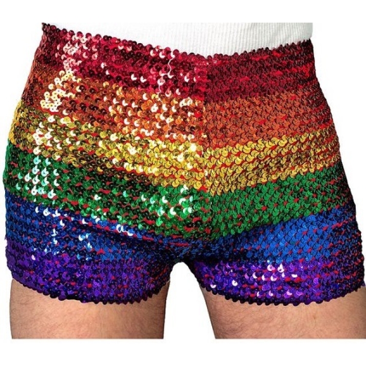 Rainbow Sequin Shorts