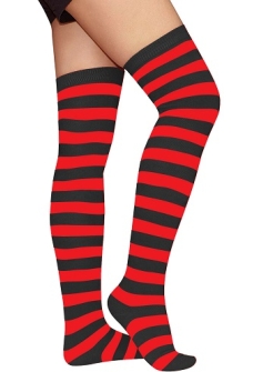 Red Black Striped Socks