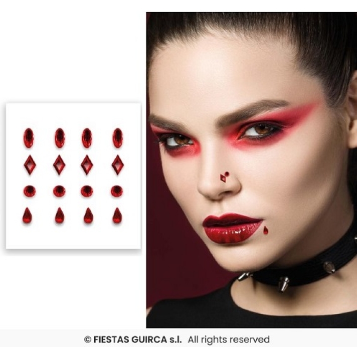 Red Face Gem Stickers